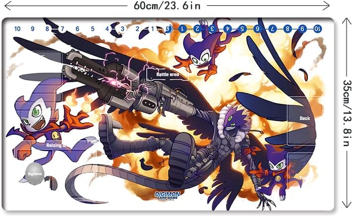 Mlikemat New Playmat Digimon DTCG Mat Impmon Beelzemon TCG CCG OCG Trading Card Game Mat with Zones + Free Bag (ZD002-477-SM) - Image 5